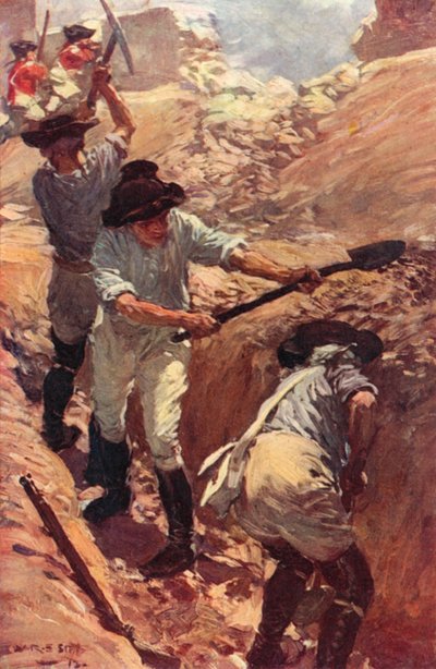 Clive in the Trenches at Arcot (kolor lito) autorstwa W.R.S. (after) Stott