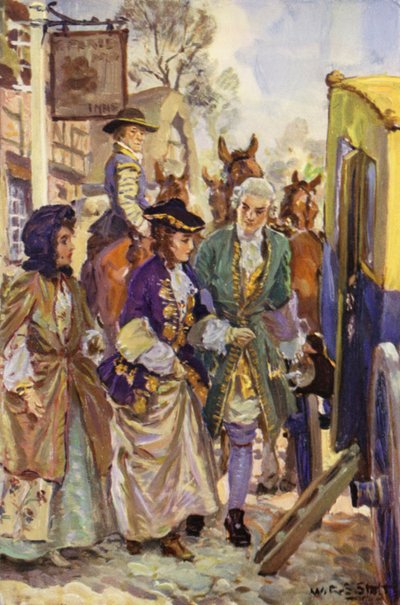 „Jego Lordowska Mość wprowadził panie do pojazdu” (kolor lito) autorstwa W.R.S. (after) Stott