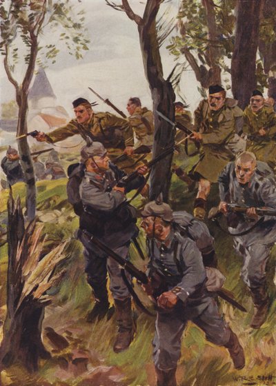 Seaforth Highlanders rozgromili wroga (kolor lito) autorstwa W.R.S. (after) Stott