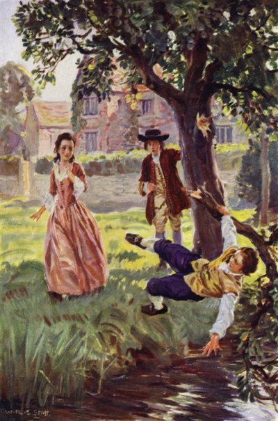 „Biedny chłopak zanurzył się nad głową i uszami do wody” (kolor lito) autorstwa W.R.S. (after) Stott