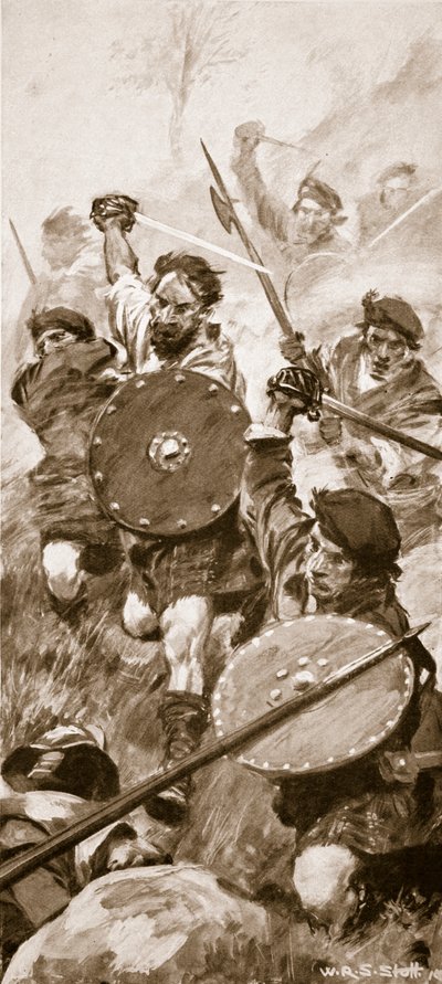 Górale w bitwie pod Killiecrankie, 27 lipca 1689 (lito) autorstwa W.R.S. Stott