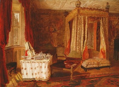 Wnętrze sypialni w Knole, Kent autorstwa W.S.P. Henderson