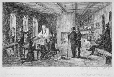 Wewnątrz więzienia Newgate, Old Bailey, City of London, 1828 autorstwa WT