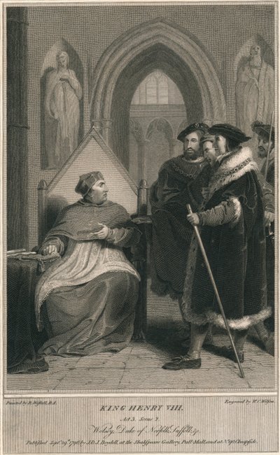 Król Henryk VIII. Akt 3. Scena 2. Wolsey, książę Norfolk, Suffolk & c, 1796. autorstwa W. C. Wilson