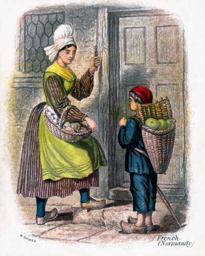 „Francuska kobieta i dziecko sprzedająca owoce”, 1809. autorstwa W Dickes