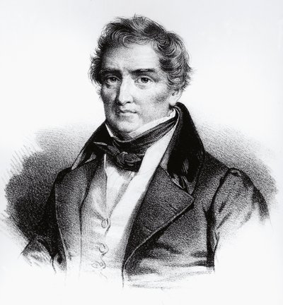 Portret Francois Joseph Victor Broussais (1772-1838) Francuski lekarz, grawer autorstwa John Ward Dunsmore