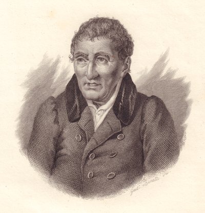 Portret włoskiego poety Jacopo Vittorelli (1749-1835), miedzioryt Bonatti autorstwa John Ward Dunsmore