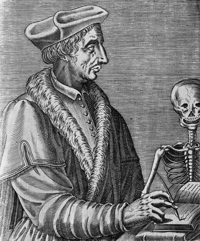Portret Jean Francois Fernel (1497-1558), francuskiego lekarza, astronoma i matematyka, rycina Nicolas II de Larmessin (ok. 1638-1694) autorstwa John Ward Dunsmore
