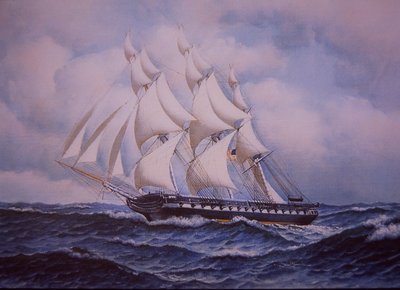 USS Constitution (litografia barwna) autorstwa John Ward Dunsmore