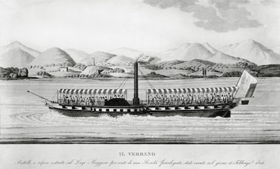 Verbano, pierwszy statek parowy wprowadzony do eksploatacji na Lago Maggiore autorstwa John Ward Dunsmore