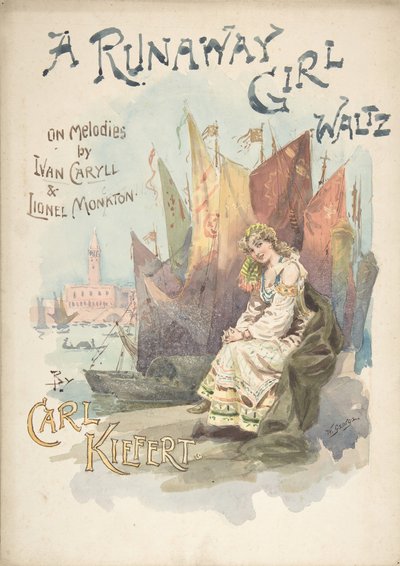 Projekt okładki muzycznej: A Runaway Girl Waltz, 1898. autorstwa W. George