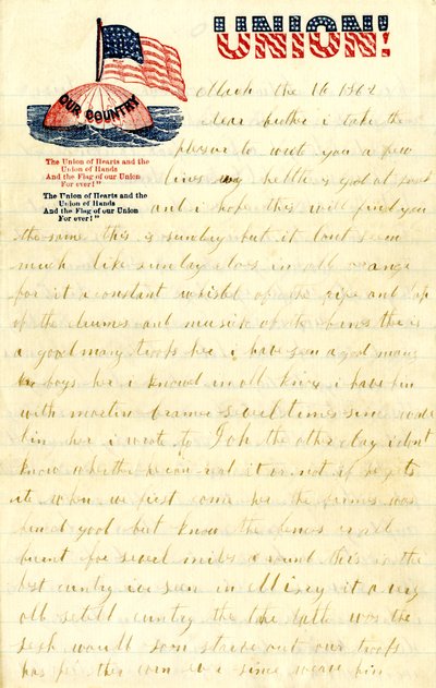 List W.H. Dennisa do brata, 16 marca 1862 r. autorstwa W. H. Dennis