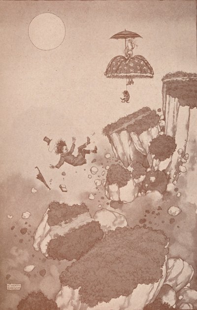Jak wynalazca samolotu po raz pierwszy wpadł na pomysł podczas osuwiska, c1918 1919 autorstwa William Heath Robinson