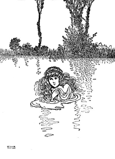 Więc Elise zdjęła ubranie i weszła do wody, ok. 1930 autorstwa William Heath Robinson