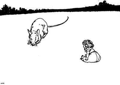 Biedna mała rzecz! Powiedziała Mysz polna, ok. 1930 r autorstwa William Heath Robinson