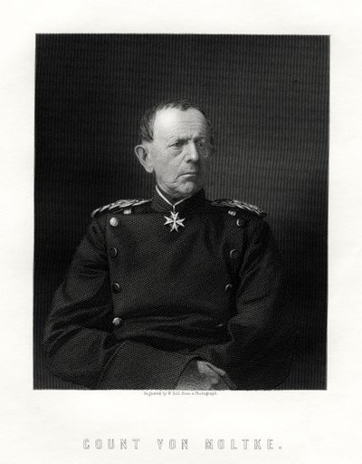 Hrabia von Moltke, 1800-1891, słynny niemiecki feldmarszałek, XIX w. autorstwa W. Holl