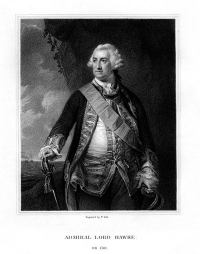 Edward Hawke, 1. baron Hawke, admirał brytyjski, 1833 r. autorstwa W. Holl