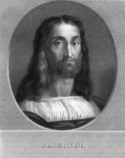 Marcantonio Raimondi, włoski rytownik, 1836. autorstwa W. Holl