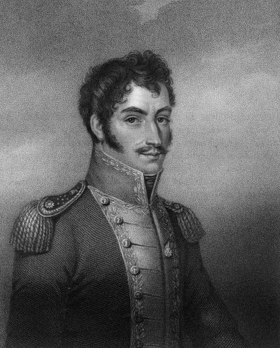 Simon Bolivar, XIX-wieczny rewolucjonista południowoamerykański, 1836. autorstwa W. Holl