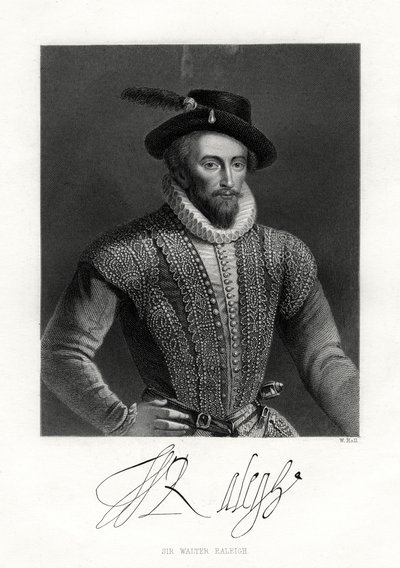 Sir Walter Raleigh, XIX wiek autorstwa W. Holl