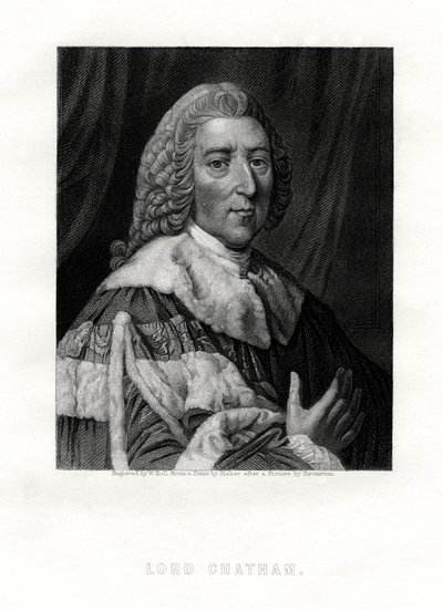 William Pitt, 1. hrabia Chatham, brytyjski mąż stanu wigów, XIX wiek. autorstwa W. Holl