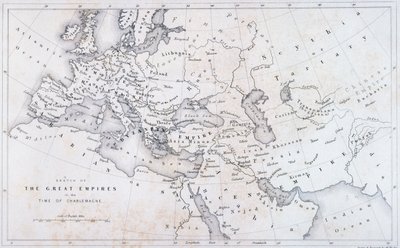 Wielkie imperia w czasach Karola Wielkiego, ok.1850 autorstwa W Hughes