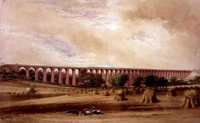 Wiadukt Welwyn, ok. 1850 (akwarela na papierze) autorstwa W. Humber
