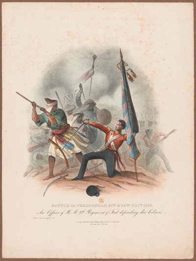 ?Bitwa pod Ferozeshah 21 i 22 grudnia 1845. Oficer HM 9 Pułku w obronie swoich barw? autorstwa W. Kohler