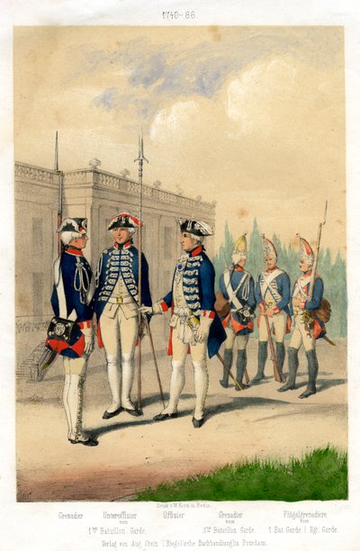Niemieckie mundury wojskowe, 1740-1786 XIX w. autorstwa W Korn