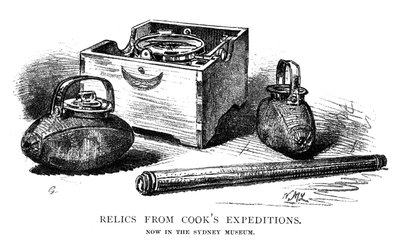Relikty z wypraw Cooks, 1886. autorstwa W. Macleod