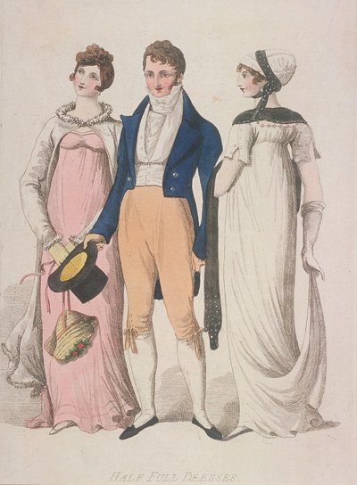 Półpełne sukienki, c1810 autorstwa W Read