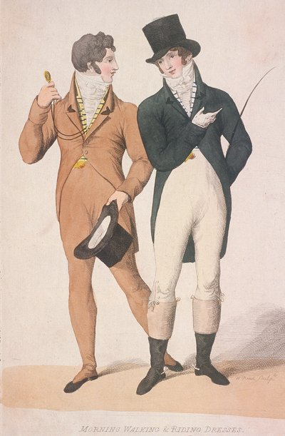 Poranne sukienki do chodzenia i jazdy konnej, c1810 autorstwa W Read