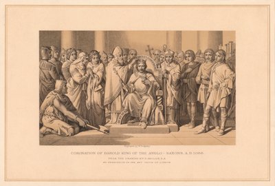 „Koronacja Harolda King of the Anglo-Saxons, AD 1066”, 1878 autorstwa W Ridgway