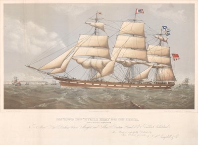 Żelazny kliper "Myrtle Holme" (1875). James Ritchie, dowódca. autorstwa W. T. Baldwin