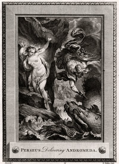 Perseusz dostarczający Andromedę, 1775 autorstwa W. Walker