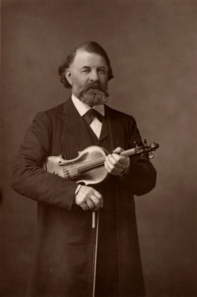 „” Joseph Joachim (1831-1907) węgierski skrzypek, kompozytor i dyrektor Konserwatorium Berlińskiego (typ woodbury) autorstwa W. and D. (after) Downey