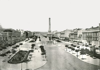 Plac Restauradores, Lizbona, Portugalia, 1895. autorstwa W and S Ltd