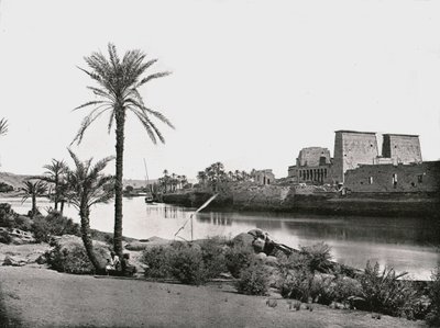 Świątynia Izydy, Philae, Egipt, 1895. autorstwa W and S Ltd