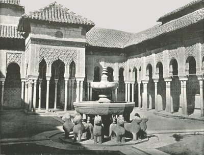 Court of the Lions, Alhambra, Granada, Hiszpania, 1895. autorstwa W and S Ltd