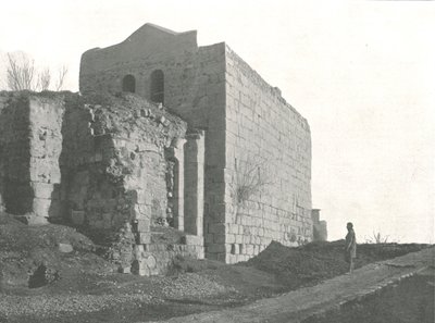 Wieża, z której schodził w koszu św. Paweł, Damaszek, Osmańska Syria, 1895. autorstwa W and S Ltd