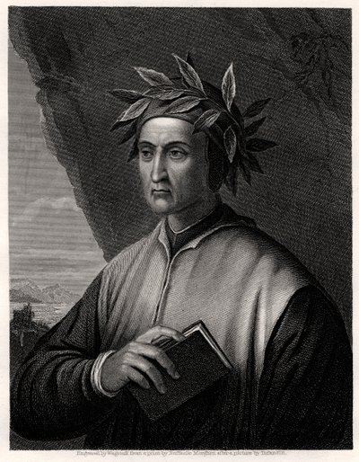 Dante Alighieri, włoski poeta, XIX wiek. autorstwa Wagstaff