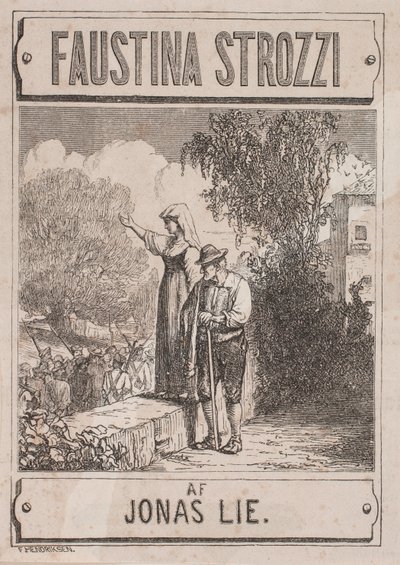 Strona tytułowa Jonasa Lie, "Faustyna Strozzi" autorstwa Waldemar Bøhme