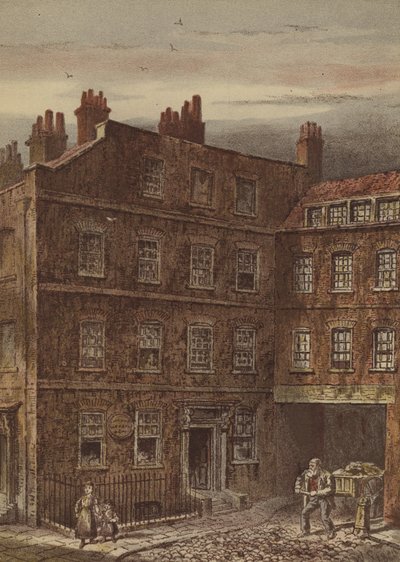 Dom doktora Johnsona, Gough Square, Fleet Street (chromolit) autorstwa Waldo Sargeant