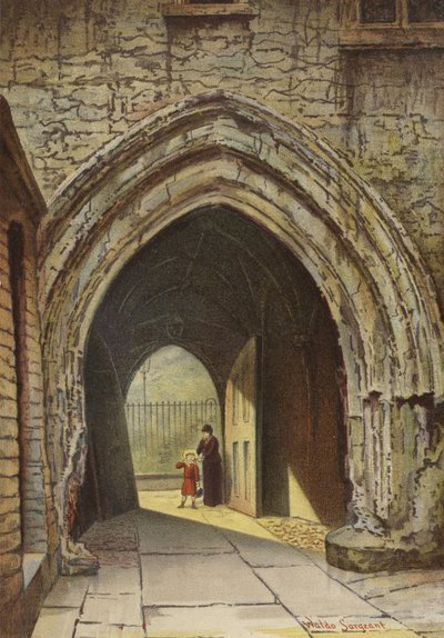 Brama Wewnętrzna, Dziedzińce, Westminster (chromolit) autorstwa Waldo Sargeant