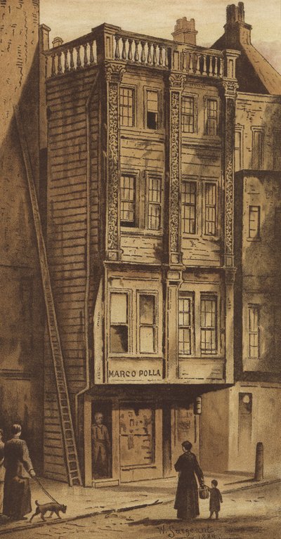 Stary Dom, Aldgate (chromolitho) autorstwa Waldo Sargeant