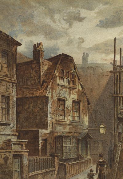 Stary dom za Ludgate (chromolitho) autorstwa Waldo Sargeant