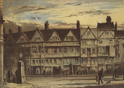 Old Houses, Holborn Bars (chromolito) autorstwa Waldo Sargeant