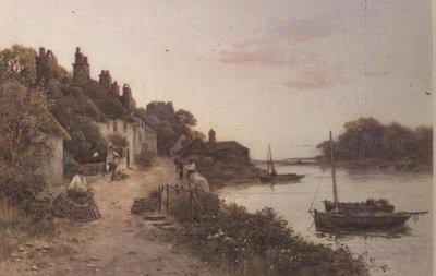 Wędkowanie w wiosce w Kornwalii (akwarela na papierze) autorstwa Walker Stuart Lloyd