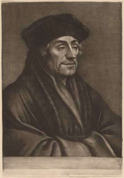 Erasmus autorstwa Wallerant Vaillant after Hans Holbein the Younger