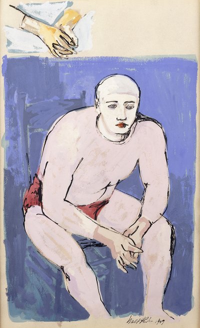 Siedzący klaun autorstwa Walt Kuhn